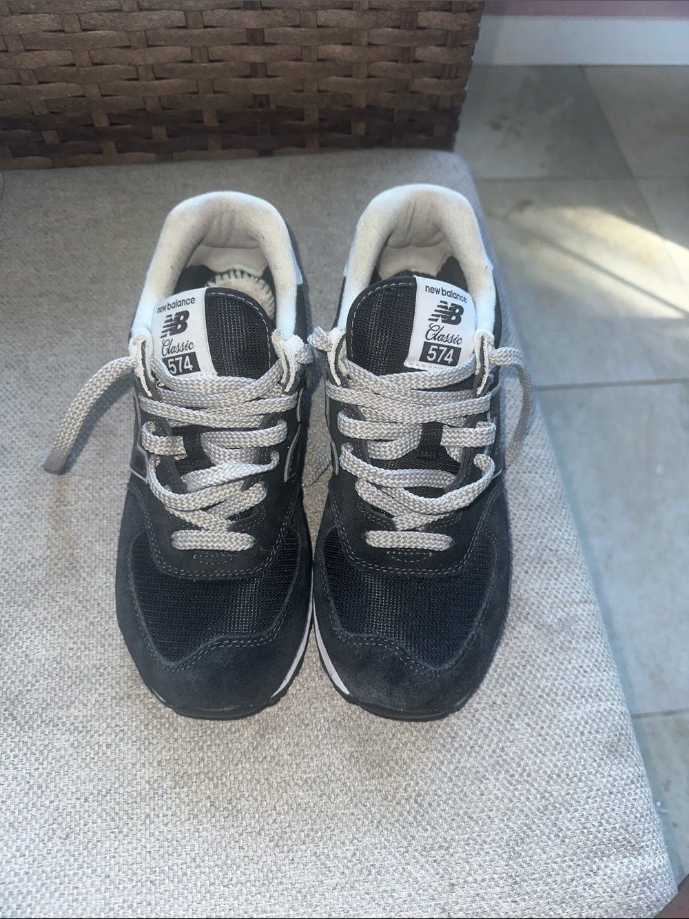 New Balance Black & Gray 574 Retro Running Sneakers